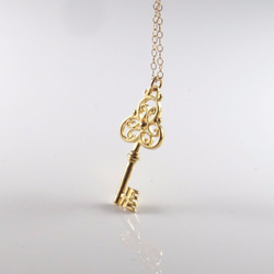 Key necklace | 鍵ネックレス｜キーネックレス｜ゴールド 3枚目の画像