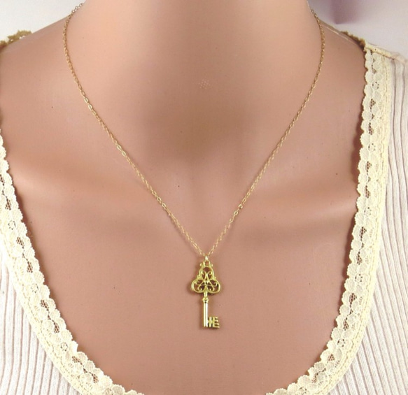 Key necklace | 鍵ネックレス｜キーネックレス｜ゴールド 4枚目の画像