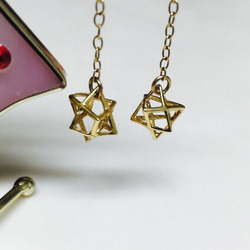 キラキラ星 ゆらゆらピアス★ bling bling merkabah earrings - 5枚目の画像