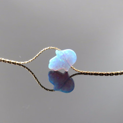 white opal hamsa necklace 白オパールハムサ 1枚目の画像