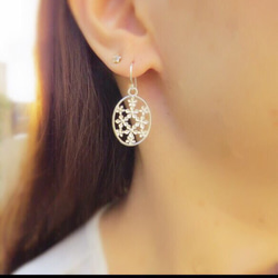 silver tiny flower earring 小さなお花のピアス 5枚目の画像