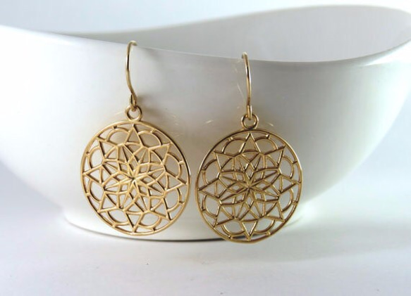 mandala earrings　曼荼羅ピアス 1枚目の画像