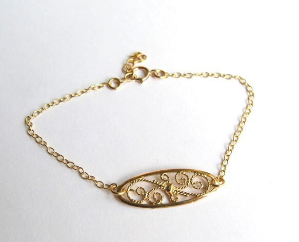 イエメン風フィリグリーブレスレット| gold filigree bracelet 1枚目の画像