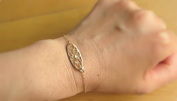 イエメン風フィリグリーブレスレット| gold filigree bracelet 2枚目の画像