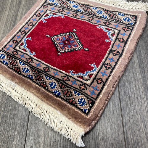 約30cm角 パキスタン手織り絨毯 ミニラグ ディスプレイにも カーペット