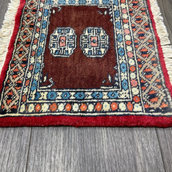 手織り絨毯　ヴィンテージラグ　オールド絨毯　パキスタン絨毯　あがりかまちにも　32cmx29cm 5枚目の画像