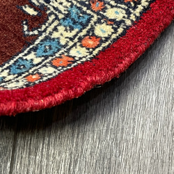 手織り絨毯　ヴィンテージラグ　オールド絨毯　パキスタン絨毯　あがりかまちにも　32cmx29cm 6枚目の画像