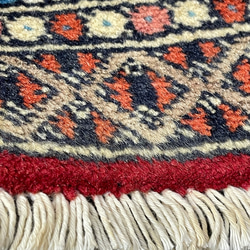 手織り絨毯　ヴィンテージラグ　オールド絨毯　パキスタン絨毯　あがりかまちにも　32cmx29cm 7枚目の画像