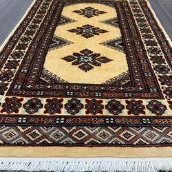 約60x90cm パキスタン手織り絨毯　玄関マット　模様替え 7枚目の画像