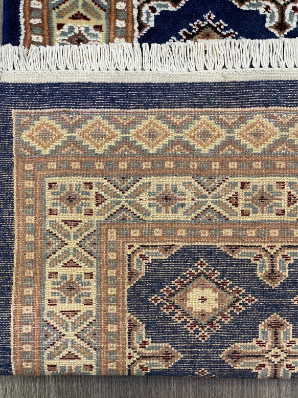 約60x90cm パキスタン手織り絨毯　玄関マット　模様替え 10枚目の画像
