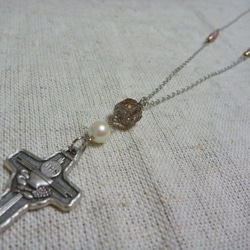 聖体拝領のクロス型メダイ型ネックレス　６ 1枚目の画像