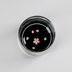 グラス　桜（貝入）黒 2枚目の画像