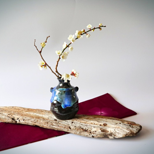一輪挿し ・ 清らか 癒し 花瓶・花器 kunisukegama 國輔窯 的