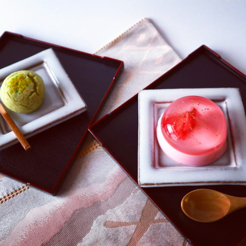 四角豆皿・萩折り紙(2枚組) 薬味皿・豆皿 kunisukegama 國輔窯 通販