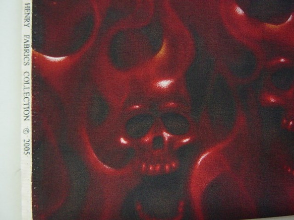 アレクサンダー・ヘンリー　"skulls on fire" red 2枚目の画像
