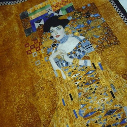 112×59）ロバートカフマン　"GUstav Klimt" クリムト　肖像パネル生地 1枚目の画像