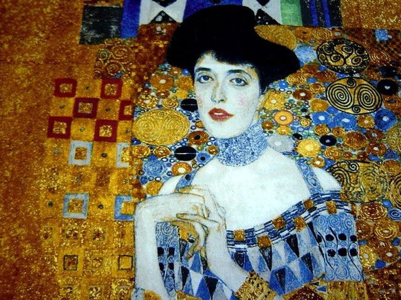 112×59）ロバートカフマン　"GUstav Klimt" クリムト　肖像パネル生地 3枚目の画像