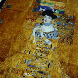 112×59）ロバートカフマン　"GUstav Klimt" クリムト　肖像パネル生地 5枚目の画像