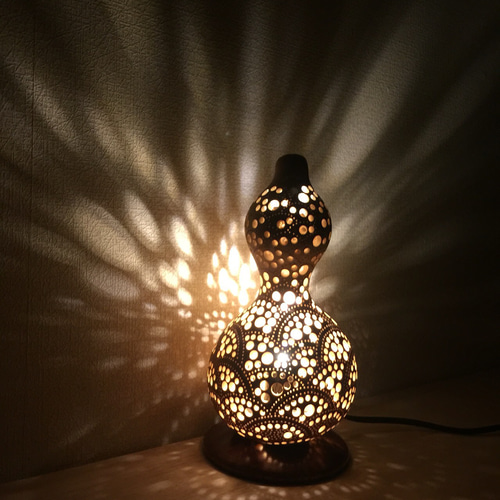 送料無]ひょうたんランプ〜青海波〜 スタンドライト・テーブルランプ