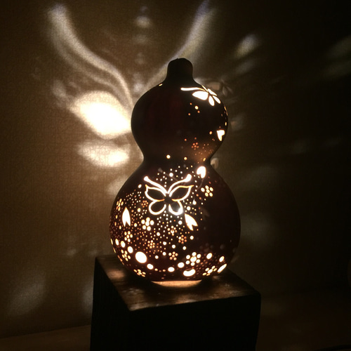 送料無]ひょうたんランプ〜夢舞蝶〜 スタンドライト・テーブルランプ
