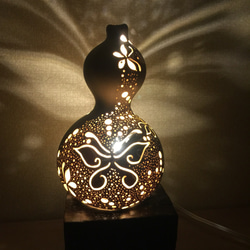 ひょうたんランプ金属台座付き