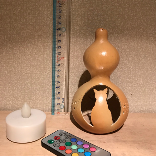 送料無]ひょうたんランプ〜月夜猫②〜 スタンドライト・テーブルランプ