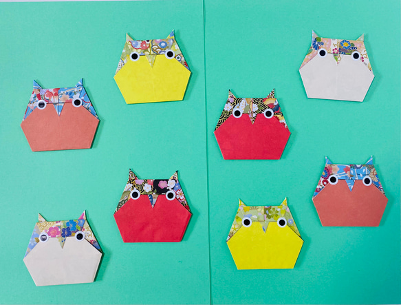 折り紙 ハンドメイド ふくろう 敬老の日 秋 壁面飾り その他素材 melon