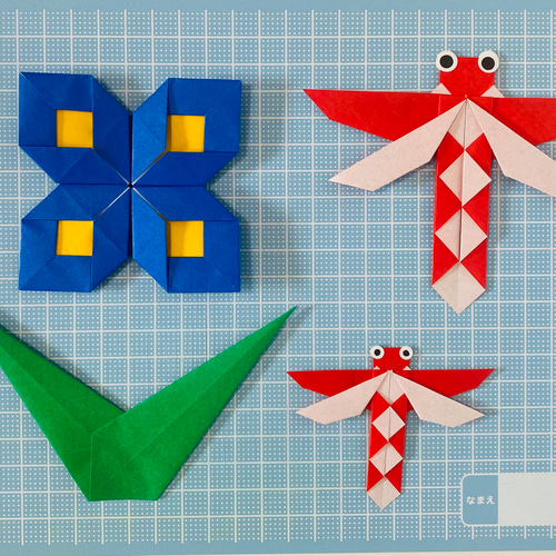 折り紙 ハンドメイド とんぼ りんどう 秋 壁面飾り その他素材