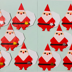 ①折り紙　ハンドメイド　サンタ　クリスマス　イベント　冬　壁面飾り 1枚目の画像