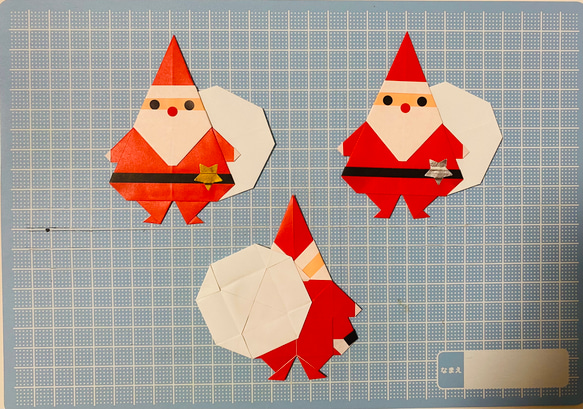 ①折り紙　ハンドメイド　サンタ　クリスマス　イベント　冬　壁面飾り 2枚目の画像