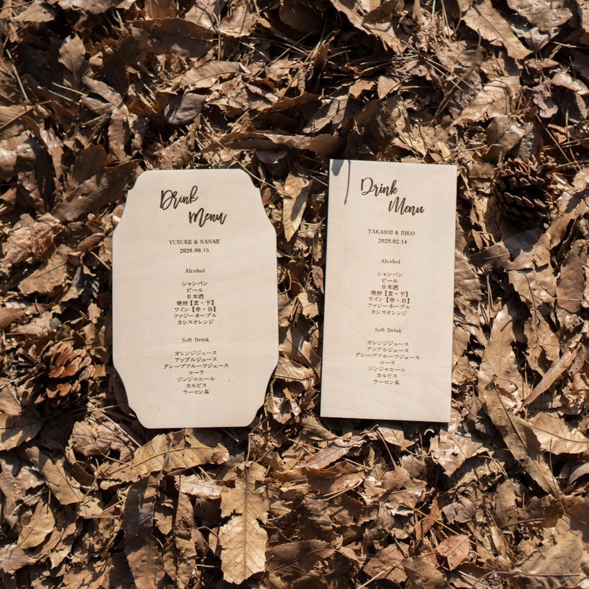 【10枚セット】木製ドリンクメニュー／sns07