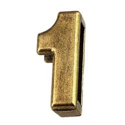 アンティークピンバッヂ ピンバッジ 数字「1」番」アンティーク真鍮色 ピンズ 大文字