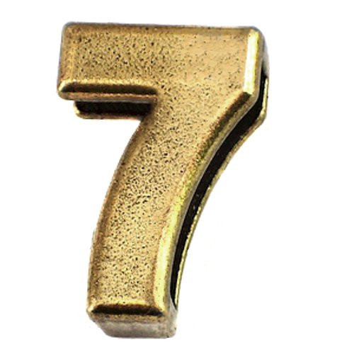 ピンバッジ 数字「7」番」アンティーク真鍮色 ピンズ 大文字