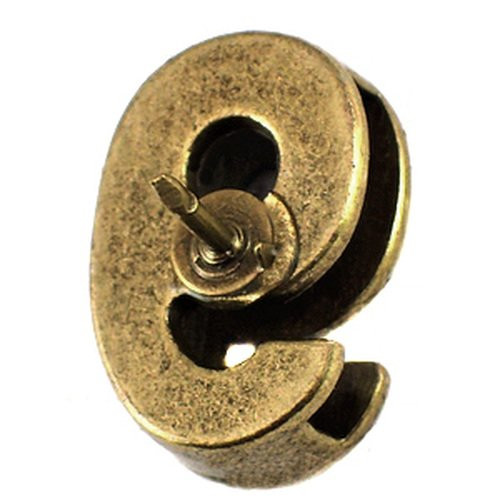 ピンバッジ 数字「9」番」アンティーク真鍮色 ピンズ 大文字 ブロック