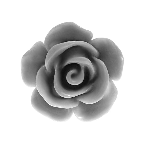 ピンバッジ グレー色の バラの花 ばら 灰色 ローズ 薔薇 ピンズ ピンバッチ 留め金デラックス薄型キャッチ付 1枚目の画像