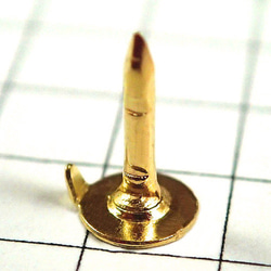 ピンバッジ針と留め金 バタフライ型 金色 10セット ピンズ パーツ 部品 ゴールド 長さ約8ミリ ピンバッチ キャッチ 3枚目の画像