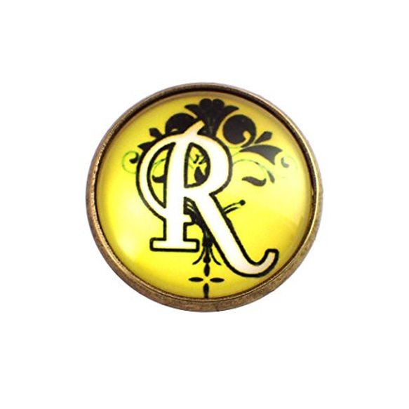 ピンバッジ アルファベット「R」 ピンズ 筆記体 アール