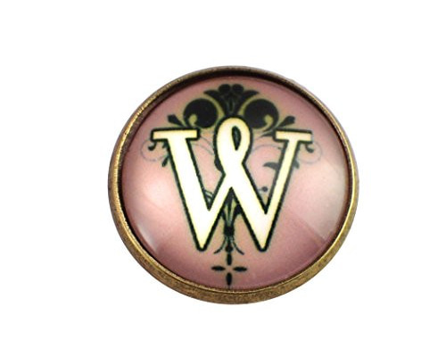 ピンバッジ アルファベット「W」 ピンズ 筆記体 アール