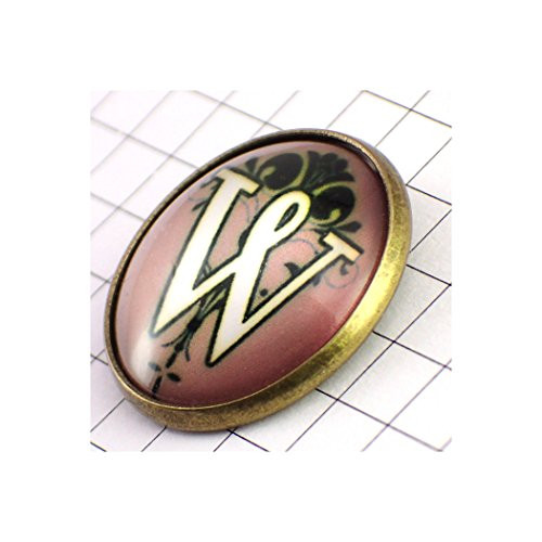 ピンバッジ アルファベット「W」 ピンズ 筆記体 アール・ヌーヴォー
