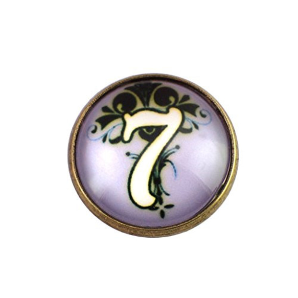 ピンバッジ 数字「7」 ピンズ 筆記体 アール・ヌーヴォー