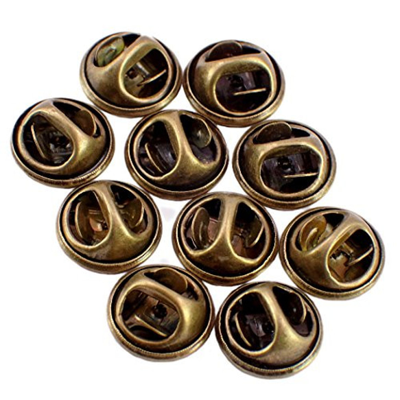 ピンバッジのキャッチ 留め具 バタフライ型 クラッチ ブロンズ色