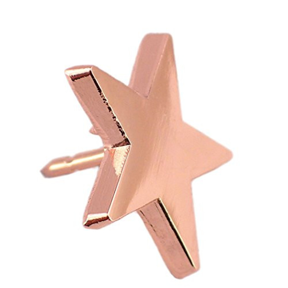ピンズ コパー ピンク 色に光る スター 星 ピンバッジ 五芒星 ピンバッチ デラックス薄型キャッチ付 2枚目の画像