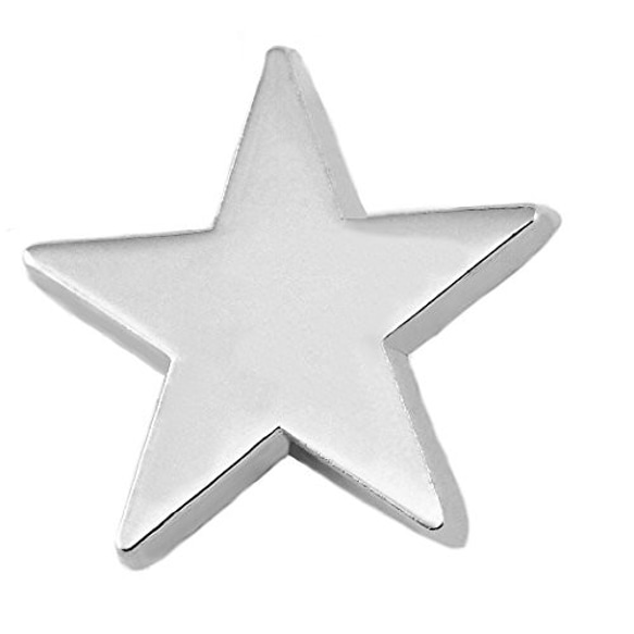ピンズ 銀色に光る スター 星 ピンバッジ シルバー 五芒星 ピンバッチ デラックス薄型キャッチ付 1枚目の画像