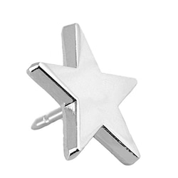 ピンズ 銀色に光る スター 星 ピンバッジ シルバー 五芒星 ピンバッチ デラックス薄型キャッチ付 2枚目の画像