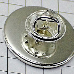 ピンバッジの針 簡単便利！ カボション 用 ピンズ 製作 パーツ 10本組 キャッチ留金付 直径20mm シルバー 銀色 3枚目の画像