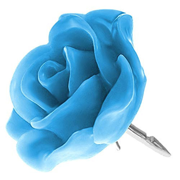 Pin Badge Blue Blue Rose Flower Rose Rose 玫瑰別針別針批量表扣豪華配細扣 96918 第2張的照片