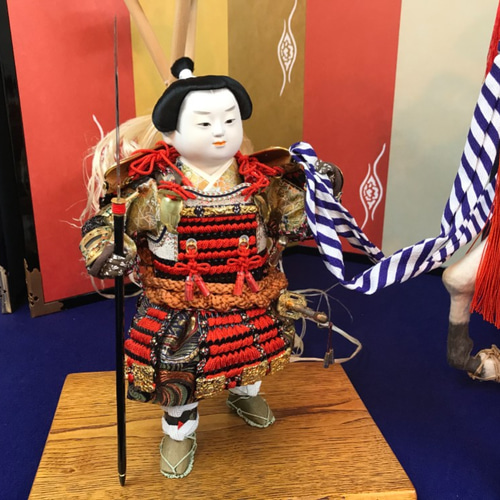 馬乗鎧着大将・郎党・旗持 京頭 川瀬猪山 【五月人形】 金具・チェーン