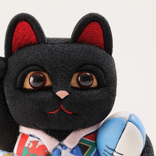 江戸木目込 招き猫 ラグビー 黒 柿沼東光作 招き猫 Kakinuma Toko 通販 