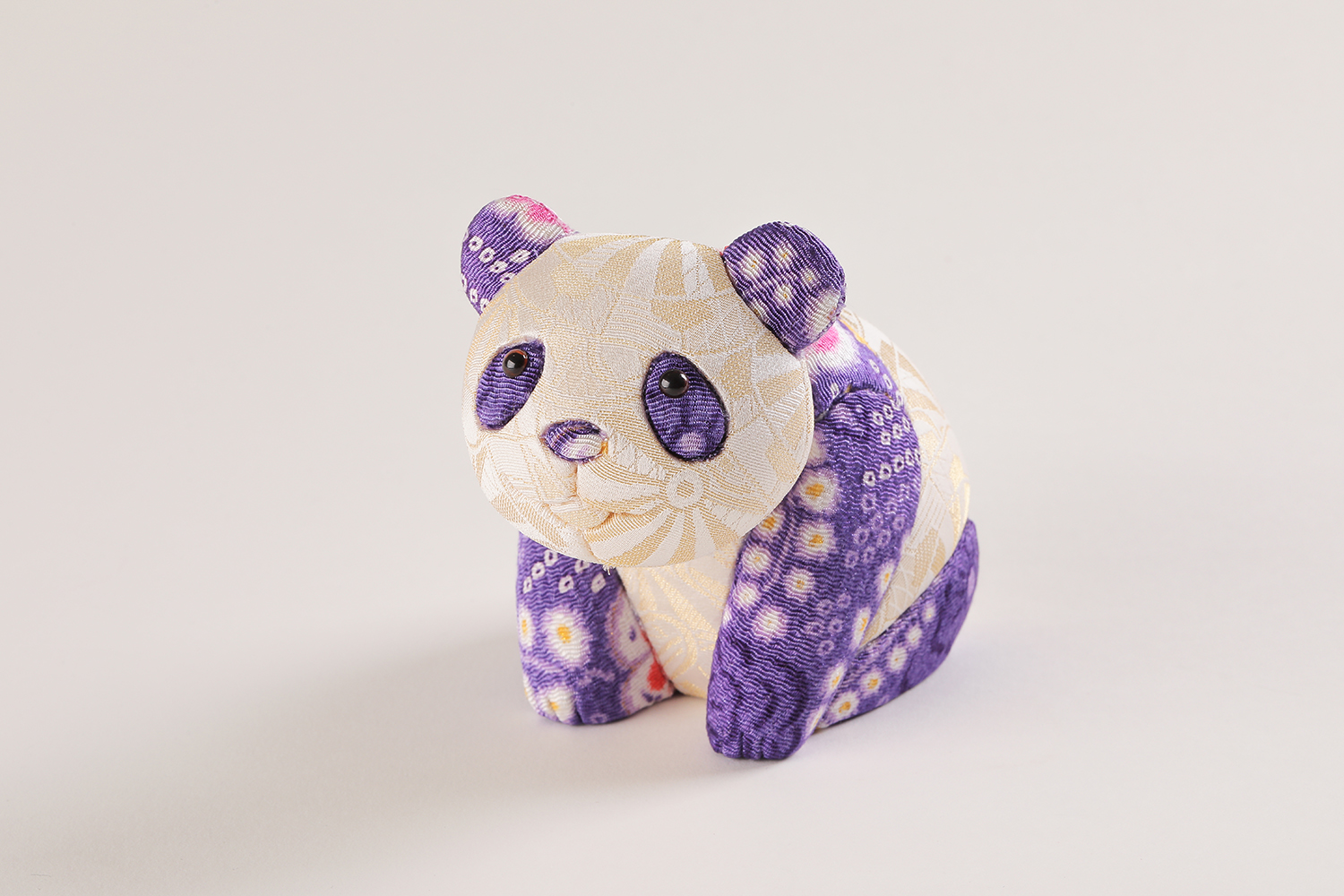 江戸木目込　しあわせパンダ　江戸紫　柿沼東光作