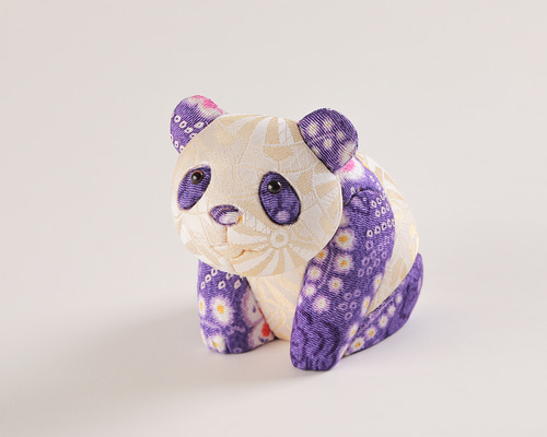 柿沼東光作 江戸木目込み人形 しあわせパンダ 江戸紫 4_6914b88030b15063ae14200181ce